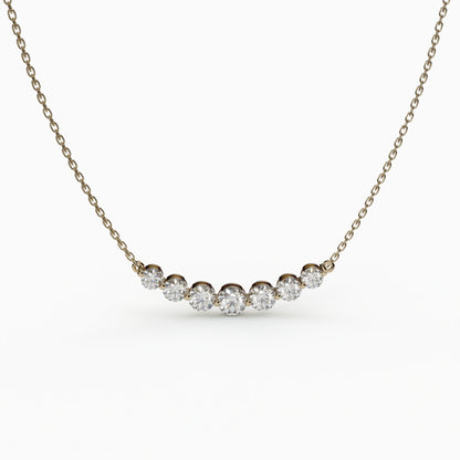 7 Stone CZ Diamond 925 Sterling Silver Necklace