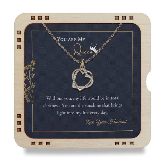 You are My Queen- Without you, my life would be in total darkness,18K Gold Plated Necklace